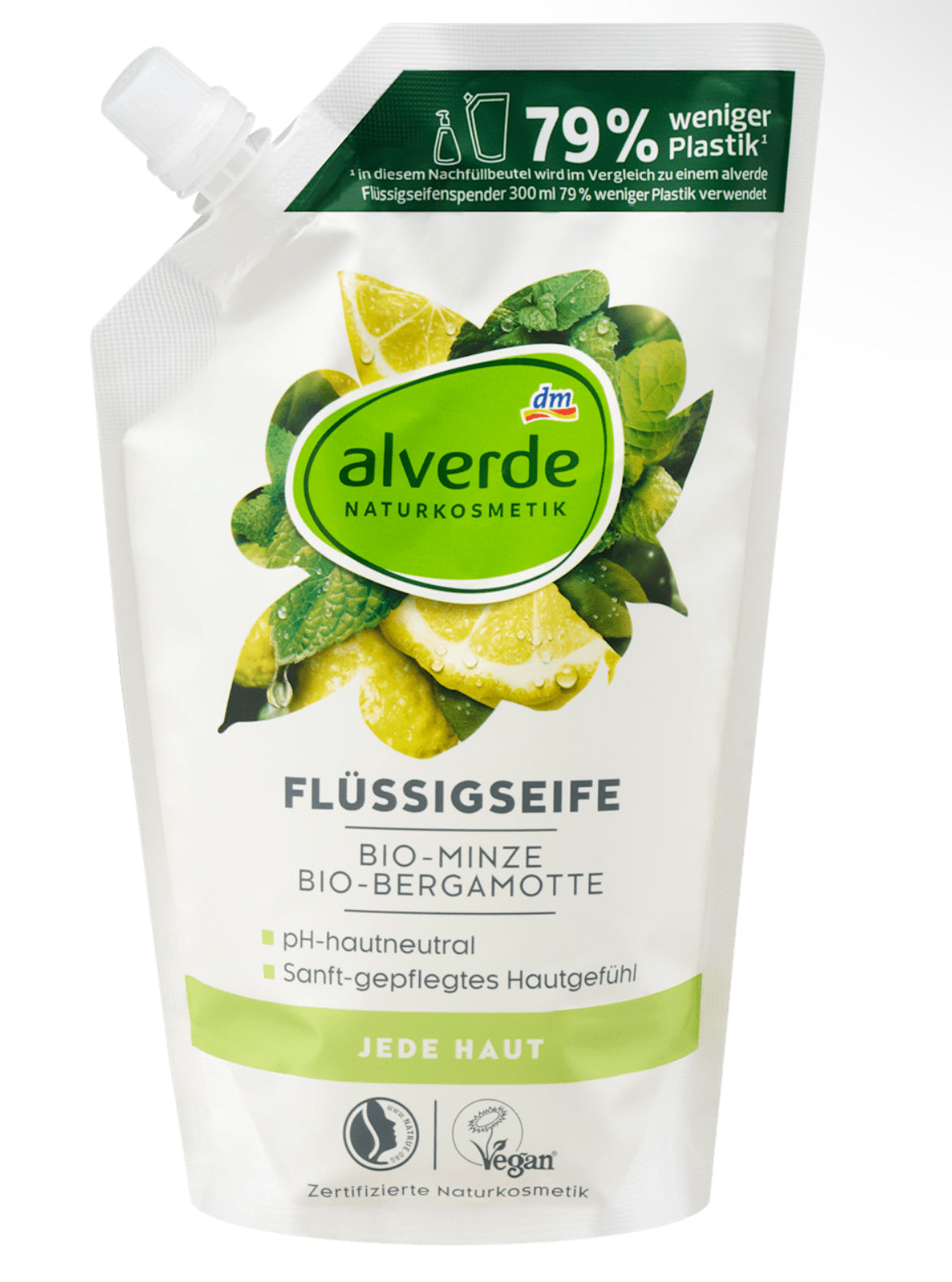 Alverde Savon Liquide à la Menthe & Bergamote – Recharge 500 ml