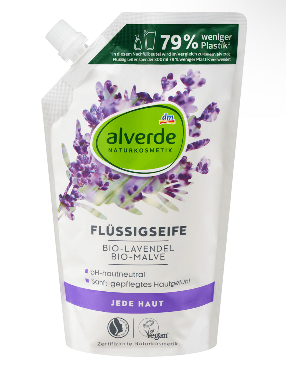 Alverde Savon Liquide Lavande & Mauve – Recharge 500 ml