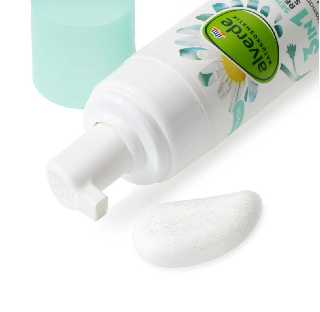 Alverde Mousse Nettoyante 3-en-1 Sensitiv – 150 ml
